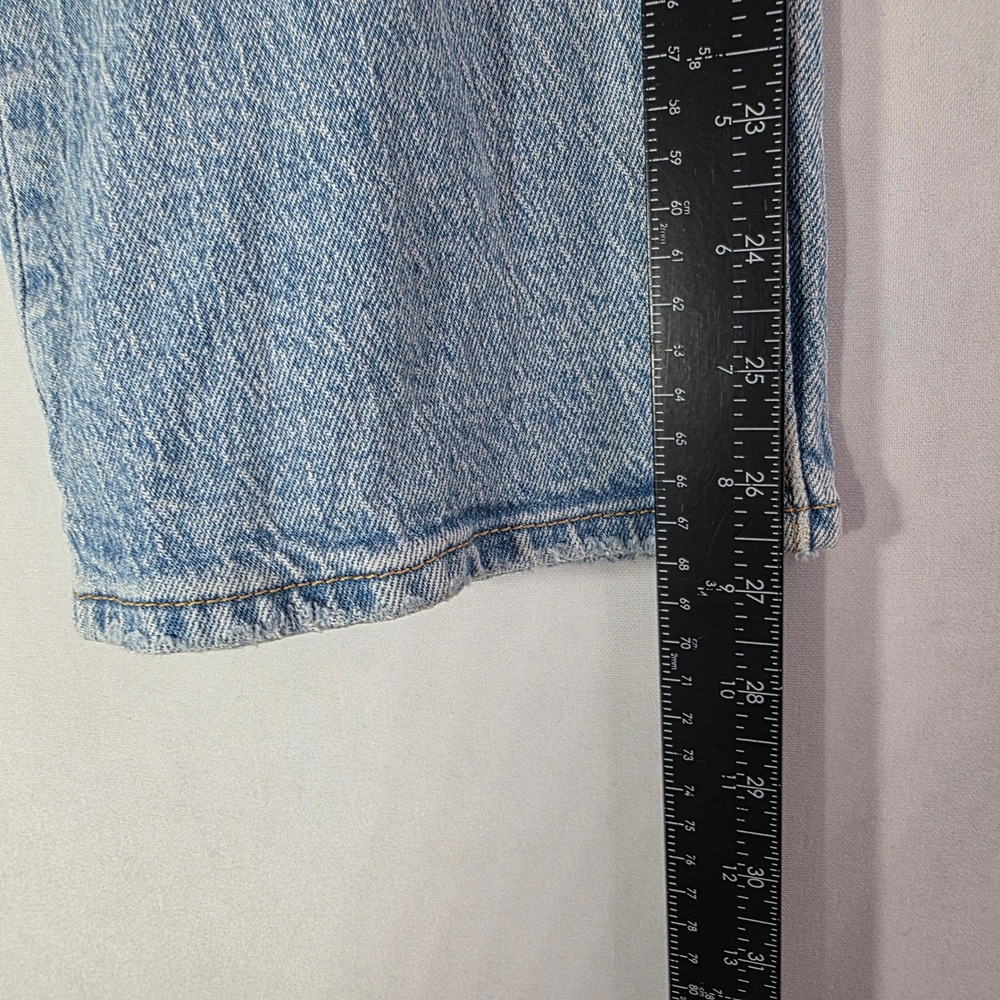 Levis Ribcage BIG E Straight Ankle Jeans Light Wash Distressed High Rise 27x26 - Picture 5 of 14